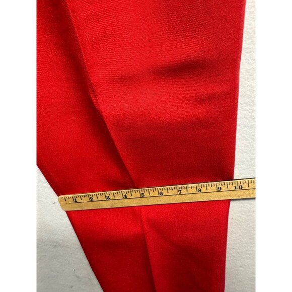 Vintage Red Pleated High-Waist Trousers Womens Size 12 By Hunt Valley - Picture 9 of 11